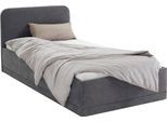 Polsterbett, grau (anthrazit), B:130cm L:210cm, Bezug Bett: wahlweise Microfaser (100% Polyester), Strukturstoff (77% Polyester, 23% Viskose) oder Kunstleder;Bonnell-Federkernmatratze: Mischgewebe (51% Polyprophlen, 39% Polyester, 10% Baumwolle);Kaltschaummatratze: Frottee (100% Polyester), Bezug abnehm- und waschbar bis 60C, WESTFALIA SCHLAFKOMFORT, Betten, Polsterbett, inkl. Bettkasten bei Ausfü