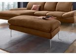 Hocker W.SCHILLIG "enjoy&MORE", braun (chocolate s37), B:106cm H:45cm T:71cm, Chenille-Flachgewebe R66 (85% Polyester, 15% Nylon);Longlife Xtra-Leder Z59: Glattleder mit modischer Prägung. Hautstärke 0, 9 - 1, 1 mm;Stoff S37 (100% Polyester), Hocker, Hocker, Füße Chrom glänzend, Breite 106 cm