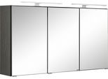 Spiegelschrank WELLTIME "Ohio", grau (graphit, graphit), B:120cm H:64cm T:20cm, Holzwerkstoff, Schränke, Spiegelschrank, mit LED Beleuchtung