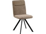 4-Fußstuhl MASSIVLINE & MORE "Martina 200", braun (mercury 105 braun, metall schwarz matt lackiert, braun), B:58cm H:91cm T:58cm, Metall, Polyester, Stühle, 4-Fußstuhl, Gestell aus Metall schwarz, 2er Set