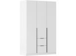 Drehtürenschrank OTTO HOME "Kleiderschrank Schrank Garderobe AGORDO mit Dekor- oder Hochglanzfront", weiß (alpinweiß), B:136cm H:229cm T:54cm, Holzwerkstoff, Schränke, Drehtürenschrank, mit Außenschubkästen, in 7 Breiten und 2 Höhen MADE IN GERMANY