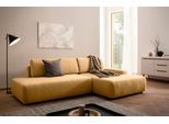 Ecksofa HOME AFFAIRE "TORGE, Schlafsofa Cord, Samtvelours u. Strukur fein, Couch in L-Form", gelb (honiggelb), B:276cm H:82cm T:164cm, 100% Polyester, Sofas, Ecksofa, Schlaffunktion und Bettkasten, Liegefläche: 210x125 cm, neues Design