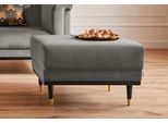 Hocker HOME AFFAIRE "Chamby", grau (hellgrau), B:70cm H:46cm T:64cm, Luxus-Microfaser Lederoptik (100% Polyester);Samtoptik (100% Polyester), Hocker, Hocker, mit Holzrahmen unten