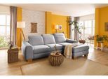 Ecksofa HOME AFFAIRE "Dundee L-Form", grau, B:264cm H:86cm T:170cm, Luxus-Microfaser Florence (100% Polyester);Struktur fein (100% Polyester);Luxus-Microfaser Lederoptik (100% Polyester), Sofas, Ecksofa, wahlweise mit Kopfteilverstellung und zusätzlich mit Bettfunktion