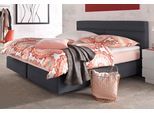 Boxspringbett, grau (dunkelgrau), B:195cm L:212cm, Bezug Kaltschaum-Topper: 100% Polyester, beidseitig mit Klimafaser versteppt. Abnehmbar und bei 40 C waschbar.;Bezug Kopfteil und seitliche Unterboxen: feiner Strukturstoff aus 77% Polyester, 23% Viskose.;Bezug Obermatratze: 100% Polyester, WESTFALIA SCHLAFKOMFORT, Komplettbetten, Boxspringbett