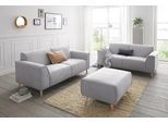 2-Sitzer HOME AFFAIRE "Janek Scandic Design, elegant und zeitlos", grau (hellgrau), B:178cm H:81cm T:90cm, Struktur fein ( 100% Polyester);Struktur weich (92% Polyester, 8% Nylon);Struktur weich (92% Polyester, 8% Nylon), Sofas, 2-Sitzer, mit Federkern und Keder in scandinavischem Design