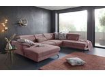 Wohnlandschaft SIT & MORE "Percy U-Form", lila (flieder), B:343cm H:80cm T:235cm, Sofas, Wohnlandschaft, 15 cm Fußhöhe, Sitztiefenverstellung, wahlweise in 2 Fußfarben