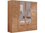 Kleiderschrank OTTO HOME "Sabrina, natürlicher Landhausstil, mit Innenausstattung", beige (natur), B:192cm H:200cm T:60cm, Schränke, Kleiderschrank, Spiegel und Schubladen, teilmassiv,Buche oder Eiche, FSC-zertifiziert