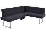 Eckbank K+W KOMFORT & WOHNEN, blau (marine), H:86cm T:60cm, Sitzbänke, Eckbank, mit Sattlernaht und schmaler Kufe, langer Schenkel rechts oder links