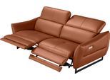 2,5-Sitzer EGOITALIANO "Dafne, elegantes Designsofa mit hohem Sitzkomfort", rot (brick), B:208cm H:97cm T:108cm, Leder »BULL« (echtes Rindsleder). Geschliffenes, pigmentiertes und behandeltes Rindsleder mit einer Dicke von 1, 3-1, 5 mm. Dieses Leder zeigt eine ziemlich weiche Hand mit einem halb undurchsichtigen Aussehen. Es handelt sich um ein geschütztes Leder. Eine leichte Deckschicht schützt s