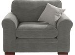 Sessel HOME AFFAIRE "Broughton", grau (hellgrau), B:128cm H:93cm T:95cm, 100% Polyester, Sessel, Sessel, weiche Polsterung, passend zur Serie "Broughton", in 3 Bezugsarten