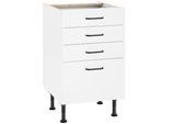 Unterschrank OPTIFIT "Elga", weiß (weiß, weiß), B:50cm H:87cm T:58,4cm, Holzwerkstoff, Schränke, Unterschrank, mit Soft-Close-Funktion, höhenverstellbare Füße, Breite 50 cm