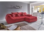 Ecksofa HOME AFFAIRE "Imola, bequem, aktuelle Steppung im Sitz, L-Form, Breite 270cm", rot, B:270cm H:90cm T:170cm, Microfaser PRIMABELLE (100% Polyester) / Struktur (82% Polyester, 9% Viscose, 7% Baumwolle, 2% Nylon);Kunstleder SOFTLUX / Struktur (82% Polyester, 9% Viscose, 7% Baumwolle, 2% Nylon);Cord (93% Polyester, 7% Polyamid), Sofas, Ecksofa, wahlweise mit Bettfunktion