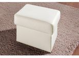 Hocker SIT & MORE "Bellevue", weiß (altweiß), B:58cm H:45cm T:58cm, Luxus-Microfaser ALTARA NUBUCK (100% Polyester);SOFTLUX-Kunstleder;NaturLEDER (echtes Rindsleder), Hocker, Hocker