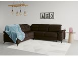 Ecksofa SIT & MORE "Sinatra L-Form", braun (dunkelbraun), B:251cm H:85cm T:231cm, 100% Polyester, Sofas, Ecksofa, optinal mit Kopfteilverstellung und Armteilfunktion, Metallfüße