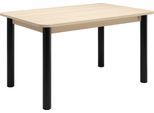 Esstisch TOM TAILOR HOME "COLOR TABLE", schwarz (light oak 05, schwarz 01, light oak 05), B:140cm H:76cm T:90cm, Tische, Esstisch, Esstisch, 4-Fuß, 3 Größen, 3 Dekorfarben, 4 Fußfarben, ABS-Kante