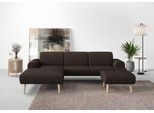 Ecksofa HOME AFFAIRE "Swift Scandic Design, Federkern für hohen Sitzkomfort, L-Form", braun (dunkelbraun), B:292cm H:83cm T:176cm, 100% Polyester, Sofas, Ecksofa, Federkern-Polsterung, B/T/H: 292/83/176 cm