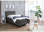 Boxspringbett MAINTAL, grau (anthrazit), Liegefläche B/L: 100cm x 200cm, H2 + H2, Tonnentaschen-Federkernmatratze, Topperbezug Microfaser aus 100% Polyester;Bezug der Spiegelfläche Matratzendrell aus 100% Polyester;Strukturstoff-Bezug (100% Polyester), Komplettbetten, Boxspringbett