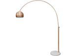 SALESFEVER Bogenlampe "Clara", braun (kupferfarben, weiß), 1, Ø 30cm H: 181cm, Leuchten, Fuß aus Marmor, Bogenlampe