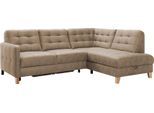 Ecksofa EXXPO - SOFA FASHION "Elio, kompakt & bequem, zeitloses Design, Breite 228cm, L-Form", braun (cappuccino), B:228cm H:84cm T:174cm, Sofas, Ecksofa, wahlweise mit Bettfunktion und Bettkasten