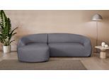 Ecksofa "YANI, L-Form, Designersofa, organische Form, Maße B/T/H: 255/170/81 cm", grau (dunkelgrau), B:255cm H:81cm T:170cm, 100% Polyester, LEGER HOME BY LENA GERCKE, Sofas, Ecksofa, mit Wellenunterfederung, auch in Bouclé, Recamiere rechts/links