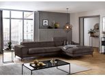 Ecksofa W.SCHILLIG "piedroo, Designsofa mit tollem Sitzkomfort, bequem, L-Form", braun (mocca s37), B:343cm H:70cm T:193cm, Stoff S37 (100% Polyester): Luxus-Microfaser in Lederoptik, Sofas, Ecksofa, Kopfteilverstellung, wahlweise mit Sitztiefenverstellung, Breite 343cm