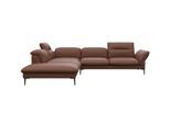 Ecksofa FLEXLUX "Salino, Funktionssofa mit Ottomane, Relaxsofa, Ecksofa", braun (old chestnut braun), B:287cm H:88cm T:239cm, Sofas, Ecksofa, Sofa mit Arm- und Kopfteil-Verstellungen, Kaltschaum & Stahl-Wellen