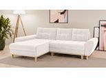 Ecksofa HOME AFFAIRE "Ahrdorf mit Bettfunktion und Bettkasten, Maße: B/H/T 268/86/175 cm", beige (creme), B:268cm H:86cm T:175cm, 100% Polyester, Sofas, Ecksofa, L-Form mit 3 Rückenkissen und moderne gerundete Armlehnen