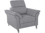 Sessel SIT & MORE "Arngast", grau, B:101cm H:84cm T:93cm, Luxus-Microfaser ALTARA NUBUCK (100% Polyester);Struktur (100% Polyester);Flachgewebe (90% Polyester; 10% Polyamid), Sessel, Sessel, inklusive Federkern und Kopfteilverstellung