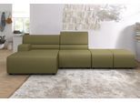 Ecksofa EGOITALIANO "Babouche, Designsofa mit außergewöhnlichem Sitzkomfort zum Wohlfühlen", grün (pistazie), B:384cm H:80cm T:98cm, Luxus-Micofaser Lederoptik (100% Polyester) ist ein neues technisches Gewebe mit einem visuellen und taktilen Aspekt, der dem Nubuk sehr nahe kommt, mit innovativen Eigenschaften. Seine außerordentliche Weichheit kommt von einem exklusiven Produktionsprozess, der Unr