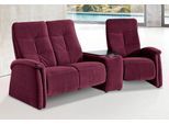 3-Sitzer EXXPO - SOFA FASHION "Tivoli, Kinosofa mit Tischablage & Stauraumfach, man. Relaxfunktion", rot (bordeaux), B:258cm H:109cm T:97cm, Softlux-Kunstleder;NaturLeder;Luxus-Microfaser, »Aqua Clean« (50% Polyester, 35% Polyacryl, 15% Polyamid), Sofas, 3-Sitzer, mit Relaxfunktion