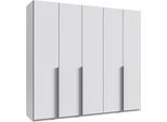 Kleiderschrank WIMEX "Mugano,in 5 Breiten,2 Höhen,2 Tiefen, viele Farben, Made in Germany", weiß (weiß, griffe alufarben), B:225cm H:208cm T:58cm, Holzwerkstoff, Schränke, Kleiderschrank, mit langen Griffen aus Metall, mit oder ohne Spiegel