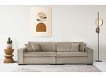 2-Sitzer HOME AFFAIRE "Skara XXL", beige (dunkelbeige), B:280cm H:86cm T:130cm, 100% Polyester, Sofas, 2-Sitzer, Lounge-Sofa XXL mit Federkern-Polsterung, in vielen Bezugsvarianten