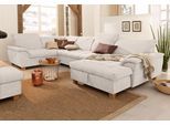 Wohnlandschaft HOME AFFAIRE "Lyla U-Form", beige (natur), B:352cm H:81cm T:214cm, Feinstruktur weich (100% Polyester);Luxus-Microfaser Lederoptik (100% Polyester);Microfaser PRIMABELLE (100% Polyester), Sofas, Wohnlandschaft, wahlweise mit Rückenfunktion und zusätzlich mit Bett + Bettkasten