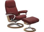 Relaxsessel STRESSLESS "Consul", rot (cherry paloma), B:91cm H:102cm T:79cm, Leder BATICK: BATICK ist ein leicht korrigiertes, durchgefärbtes und genarbtes Möbelleder, bei dem die meisten Unebenheiten und Spuren in der Regel entfernt wurden.;Leder PALOMA: PALOMA ist ein durchgefärbtes Semianilin-Möbelleder mit natürlicher Narbung.;ROHLEDER Stoff Q2 FARON: Ein fester zuverlässiger Bouclé mit einem