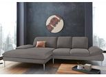 Ecksofa W.SCHILLIG "enjoy&MORE, Designsofa, elegant und bequem, L-Form", grau (grau r66), B:310cm H:87cm T:185cm, Chenille-Flachgewebe R66 (85% Polyester, 15% Nylon);Longlife Xtra-Leder Z59: Glattleder mit modischer Prägung. Hautstärke 0, 9 - 1, 1 mm;Stoff S37 (100% Polyester), Sofas, Ecksofa, mit Sitztiefenverstellung, Füße silber matt, Breite 310 cm