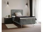 Boxspringbett HOME AFFAIRE "Hacer", grau (light gray), B:91cm L:208cm, 100% Polyester, Komplettbetten, Boxspringbett, Topper, H2 oder H3 und in Breiten 70,80,90,120,140,160,180 wählbar