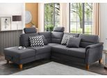 Ecksofa HOME AFFAIRE "Palmera L-Form, B: 236 cm", grau, B:236cm H:89cm T:212cm, 100% Polyester;Struktur (100% Polyester);Luxus-Microfaser in Lederoptik (100% Polyester), Sofas, Ecksofa, optional Bettfunktion & Bettkasten, Federkern