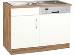 Spülenschrank KOCHSTATION "KS-Colmar", weiß, B:110cm H:85cm T:60cm, Holzwerkstoff, Schränke, Spülenschrank, 110 cm, Front und Sockelblende für teilintegrierten Geschirrspüler