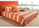 Polsterbett, orange (terrakotta), B:162cm L:212cm, Bezug Bett: Microfaser (100% Polyester);Bonnell-Federkernmatratze: Mischgewebe (51% Polyprophlen, 39% Polyester, 10% Baumwolle);Kaltschaummatratze: Frottee (100% Polyester), Bezug abnehm- und waschbar bis 60C, WESTFALIA SCHLAFKOMFORT, Betten, Polsterbett, mit Bettkasten