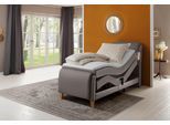 Boxspringbett HOME AFFAIRE "Messina2", grau (elephant), B:106cm L:240cm, Holzwerkstoff, Kunstleder, Massivholz, Komplettbetten, Boxspringbett, Liegekomfort elektrisch Verstellbar