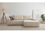 Ecksofa HOME AFFAIRE "SHERWOOD L-Form, 267 cm - OTTO. Verlässliche Qualität.", beige (hellbeige), B:267cm H:85cm T:167cm, 100% Polyester, Sofas, Ecksofa, Schlaffunktion mit Bettkasten (210x136 cm), Cord, Vintage, Samtvelours