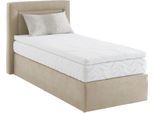 Boxspringbett, beige, B:105cm L:210cm, WESTFALIA SCHLAFKOMFORT, Komplettbetten, Boxspringbett, wahlweise mit Bettkasten und Topper