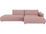 Ecksofa MUSTERRING "Lucia", rosa (rosewood), B:330cm H:81cm T:190cm, 100% Polyester, Sofas, Ecksofa, verschiedene Farben, großer Longchair mit Armlehne, B330 x T190 cm