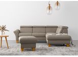 Ecksofa HOME AFFAIRE "Lindgren L-Form", braun (savannah), B:249cm H:84cm T:217cm, 100% Polyester, Sofas, Ecksofa, wahlweise mit TV-Funktion, Stauraum und Kopfteilverstellung