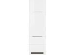 Kühlumbauschrank KOCHSTATION "KS-Brindisi", weiß (weiß hochglanz, weiß), B:60cm H:200cm T:60cm, MDF, Schränke, Kühlumbauschrank, 60 cm breit, 200 cm hoch, hochwertige MDF Fronten