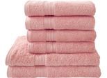 Handtuch Set DYCKHOFF "Siena", rot (rosenholz), Obermaterial: 100% Baumwolle, Handtuch-Sets, Handtuch Set, in tollen Unifarben