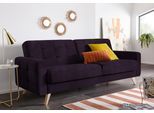 3-Sitzer EXXPO - SOFA FASHION "Nappa, kompakt, bequem, zeitloses Design, Breite 222cm, L-Form", lila (purole), B:222cm H:87cm T:89cm, Samtvelours (100% Polyester);Webvelours (100% Polyester), Sofas, 3-Sitzer, tolle Detailverarbeitung