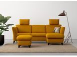 Ecksofa HOME AFFAIRE "Trelleborg L-Form", gelb (mustard), B:249cm H:86cm T:162cm, 100% Polyester, Sofas, Ecksofa, wahlweise mit Bettfunktion und Bettkasten, inkl. Federkern-Polsterung