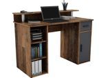 Schreibtisch BYLIVING "Diego", braun (old wood, anthrazit, old wood, old wood), B:120cm H:88cm T:55cm, Tische, Schreibtisch, Breite 120 cm